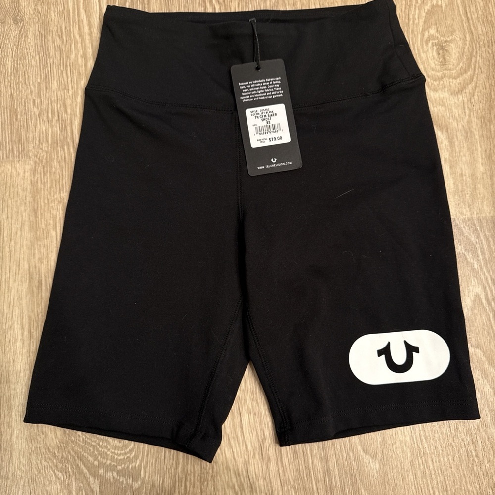 True Religion Women's Black Bike Shorts
